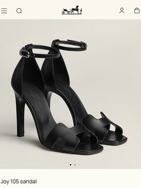 Hermes Black Joy 105 High-Heel Ankle-Strap Sandal